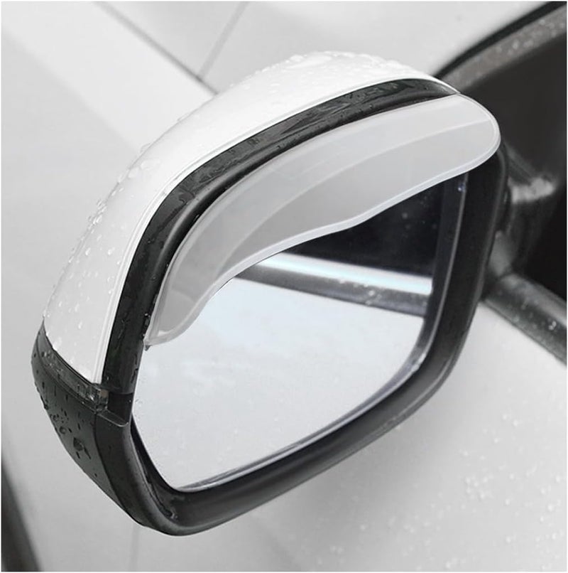 Wevdn 2 PCS Mirror Rain Visor Eyebrow, Waterproof PVC Auto Exterior Rear View Mirror Rain Visor Guard, Rainproof Side Mirror Rain Visor Eyebrow Cover for SUV Truck, Car Accessories (Transparent) - Image 1